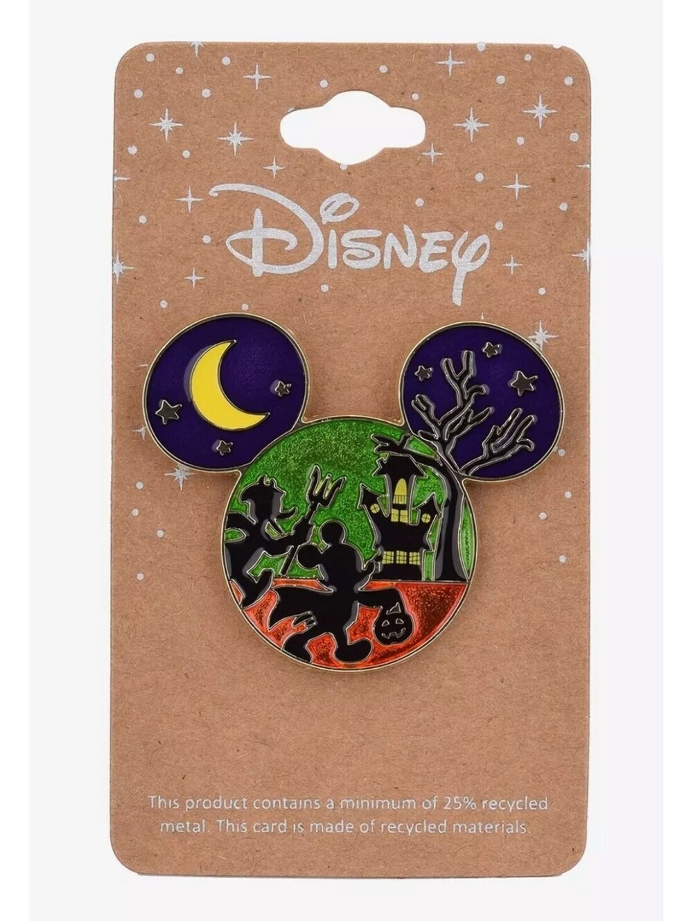 Disney Mickey Mouse Silhouette Trick-or-Treat Scene Enamel Pin